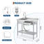 Évier utilitaire autoportant en acier inoxydable avec établi, évier simple commercial avec robinet d'eau chaude et froide