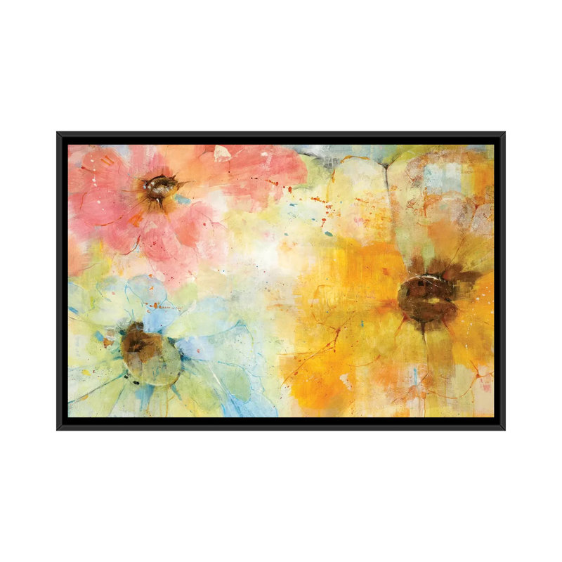 « trio », impression sur toile, H 18 po x l 26 po x P 1,5 po, Toile avec cadre noir, Pas de tapis