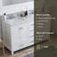 60 po X P 22 po P 35,4 po Meuble-lavabo gris H avec comptoir et lavabo blancs-1171583467