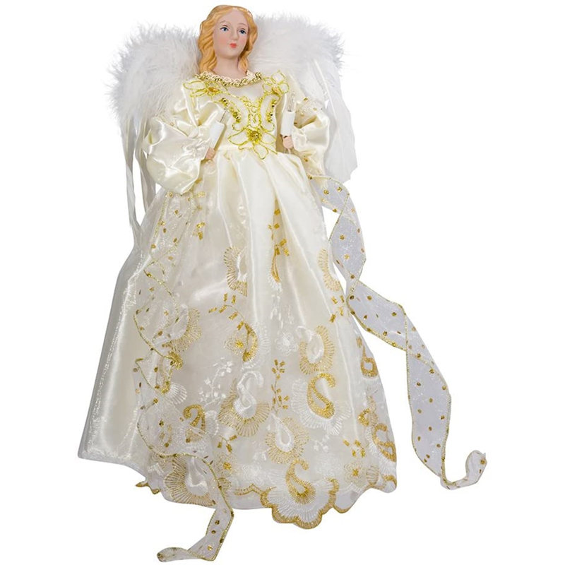 Kurt Adler UL 10-Light 14-Inch Gold Angel Treetop