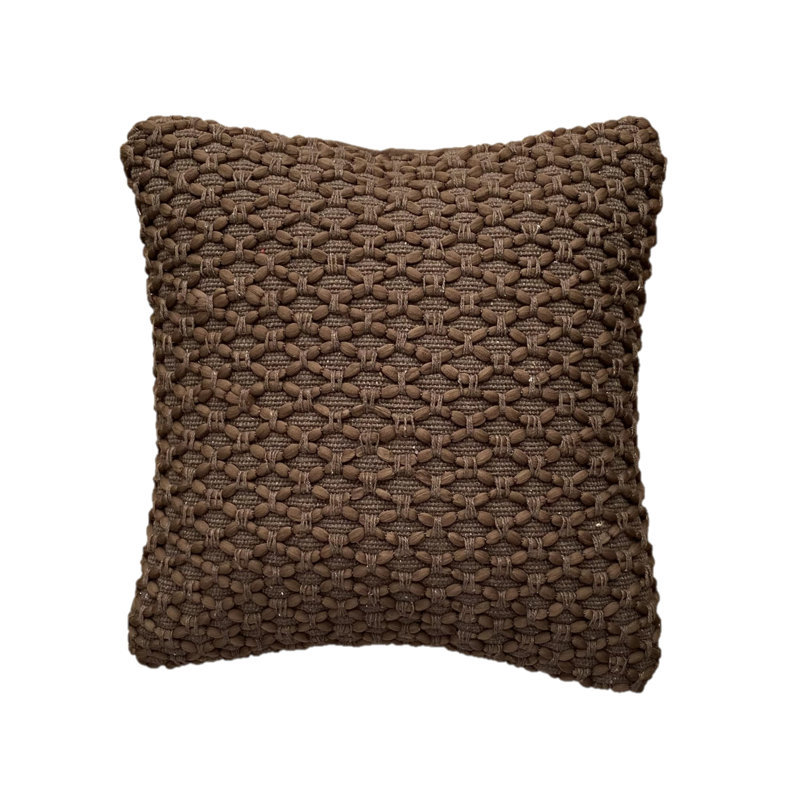 Cotton Blend Throw Pillow, Brown