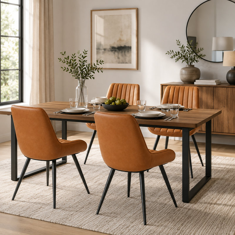 43.7cm H Full Back Side Chair, Brown