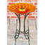 Floral Glass Solar Birdbath