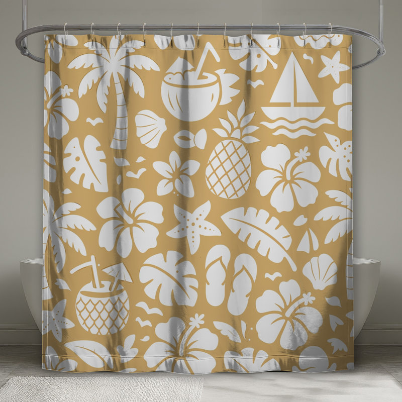 Rideaux de douche Tropical Beach, 70in W x 93in H