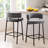 Modern Upholstered Bar Stool with Backrest Armrest-128129016