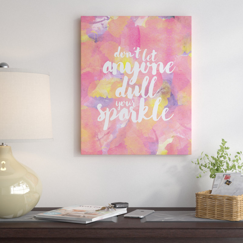 Impression d’art textuel sur toile, "Don’t Let any terne your Sparkle" par Hello Sayang, H 10 po x l 8 po x P 1,5 po