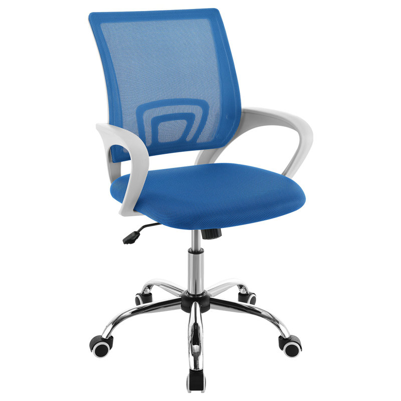 Upholstered Adjustable Home Office Desk Chair, Blue