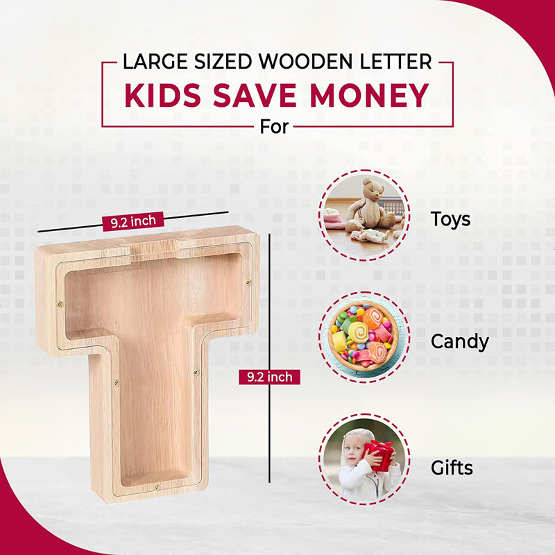 Adarryll Text & Numbers Piggy Bank, D, Yes