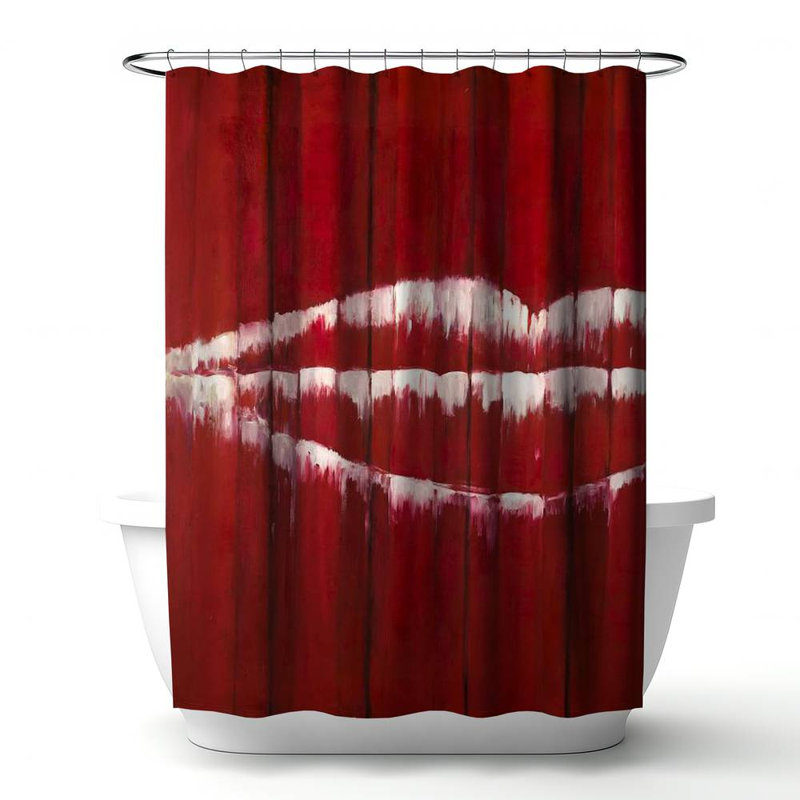 Abstract – Polyester Shower Curtain, Dye Sublimation Print, 71" W × 74" L