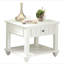 Table de bout blanche avec tablette inférieure