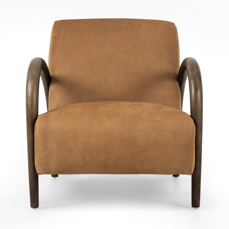 Sandro Leather Armchair, Nubuck Cognac Genuine Leather