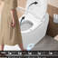 Bidet de toilette blanc intelligent avec capteur de pied, siège chauffant, nuit, lavage par massage, buse autonettoyante, chasse d'eau automatique, télécommande,