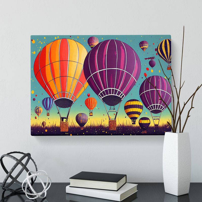 Splattered Hot Air Balloons Vol.1 - Wrapped Canvas Print, 35cm H x 50cm W x 3cm D