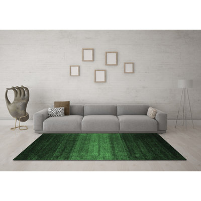 Tapis contemporains vert émeraude lavable à la machine 1784