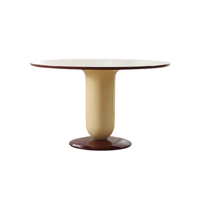 Solid + Manufactured Wood Fiberglass white and beige Dining Table