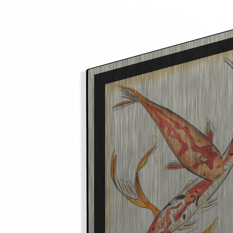  «Koi Fish 2» par Chariklia Zarris, art mural en métal, 16 po x 24 po, H 24 po x l 16 po