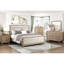 Grand lit tapissier moderne en chenille beige, finition naturelle, cadre en bois, mobilier de chambre à coucher, sommier tapissier nécessaire avec revêtement, design, tête de lit et rails, requis