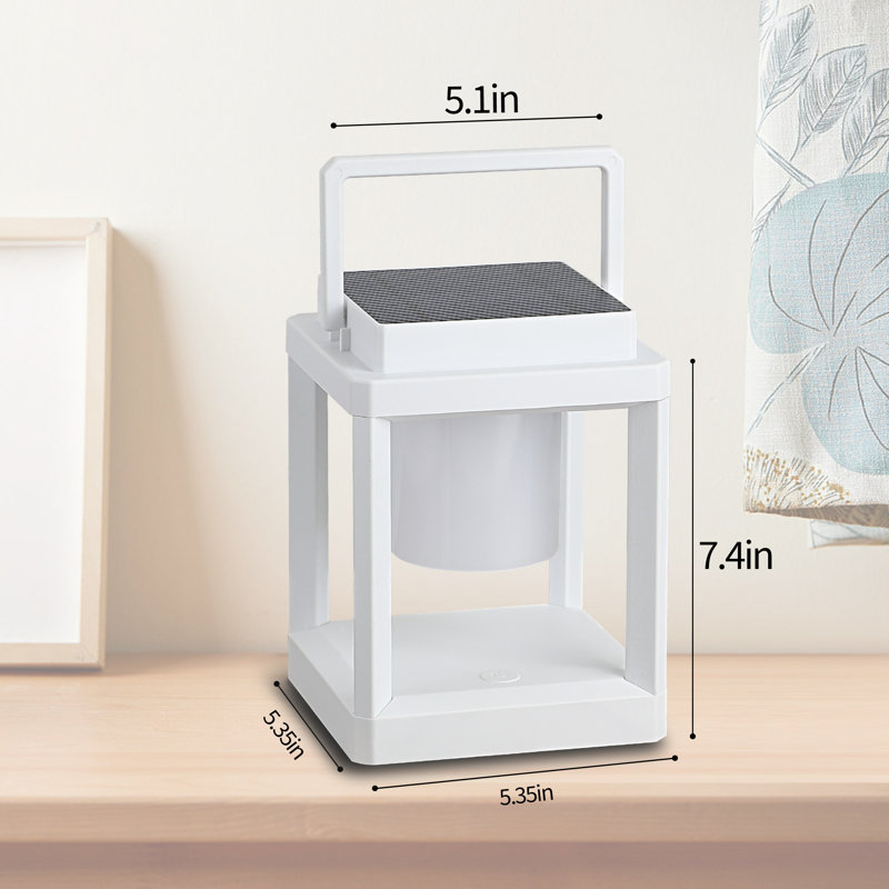 Lanterne solaire d'extérieur de 7,4 po avec lumière DEL - alimentée par pile, durable et élégante, Blanc