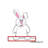 Personalized Bunny Rabbit Cartoon Caricature with a Mat, Ready to Frame-104371689