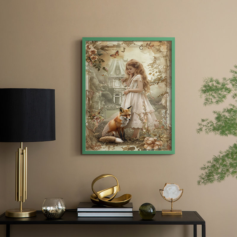 WOMEN Series CECXCVI - reproduction encadrée de qualité supérieure - prête à être accrochée - aucun clou requis, Vert