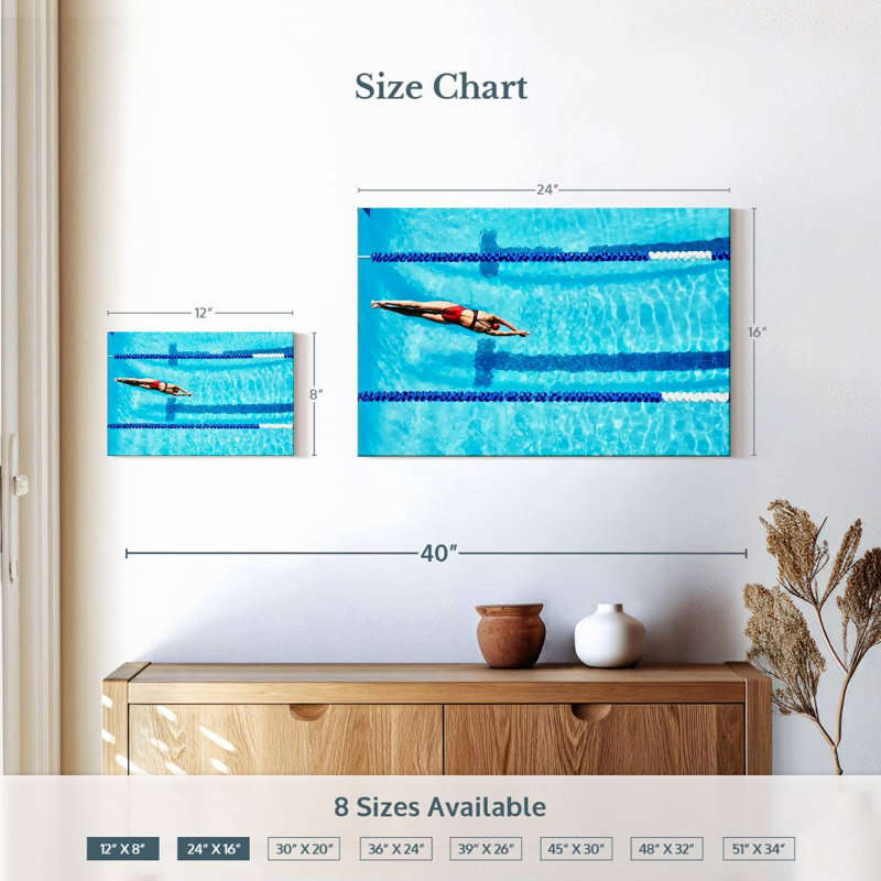 Athlète de natation de compétition Sireci, H 16 po x l 24 po