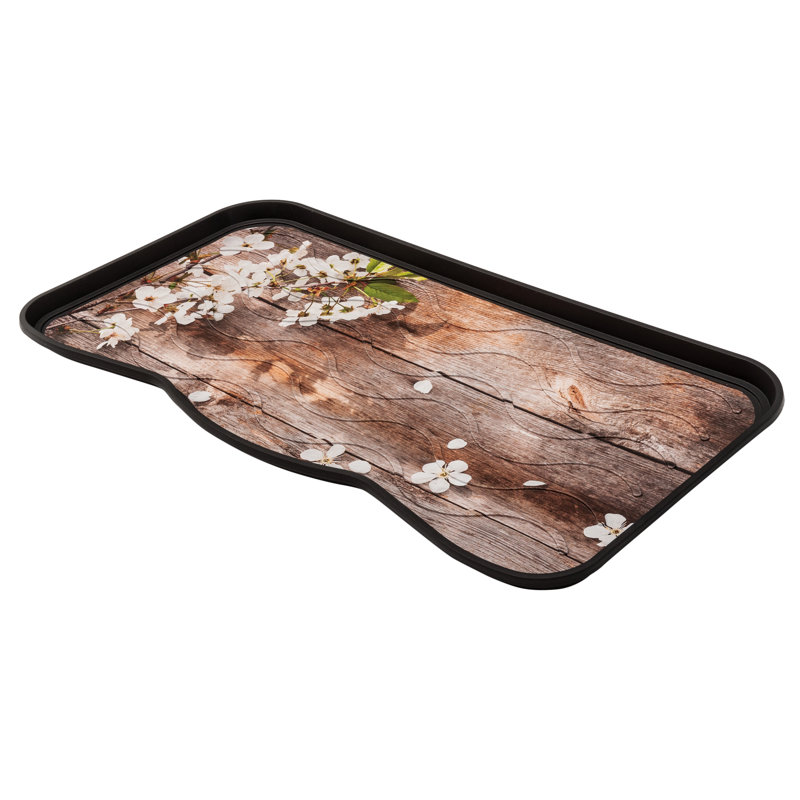 Flowers and Wood Boot Trays