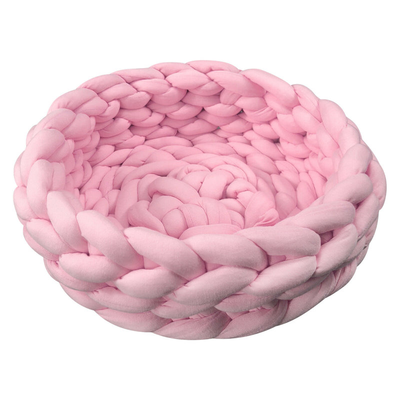 Tapis de lit pour animal de compagnie, Rose, Moyen (l 17 po x P 17 po x H 7,9 po)