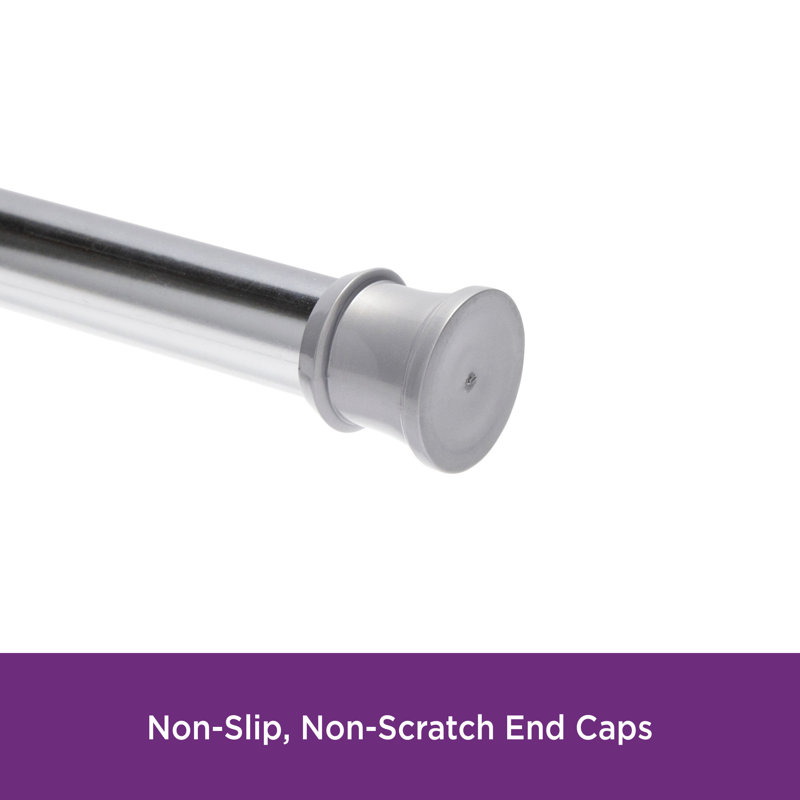 42" - 72" Adjustable Straight Tension Shower Curtain Rod - Basics by Wayfair™, Chrome