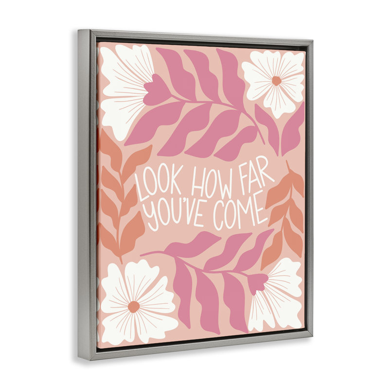 "How Far You You Come", art mural encadré par Taylor Shannon Designs, Cadre flottant gris lustré, H 21 po x l 17 po