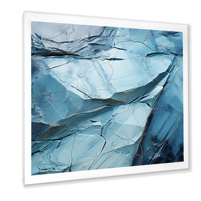 Minimalism Blue And Black Glacier II - Glacier Canvas Prints