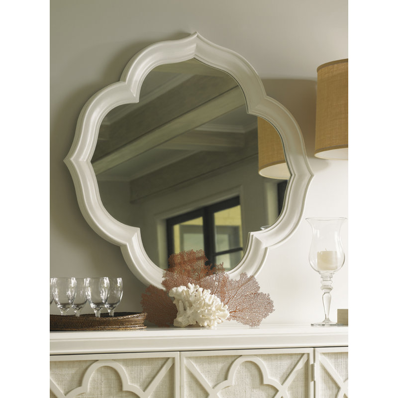 Ivory Key 44" White Symmetrical Wood Accent Mirror