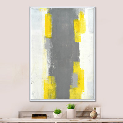 Colorfields in Shades of Yellow and Gray - Painting on Canvas
