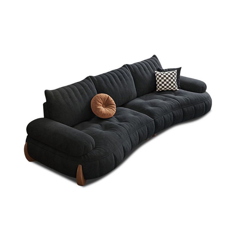 Coussin de canapé modulaire noir 100% polyester, H 28,35 po x l 98,43 po x P 43,7 po, 3, Noir