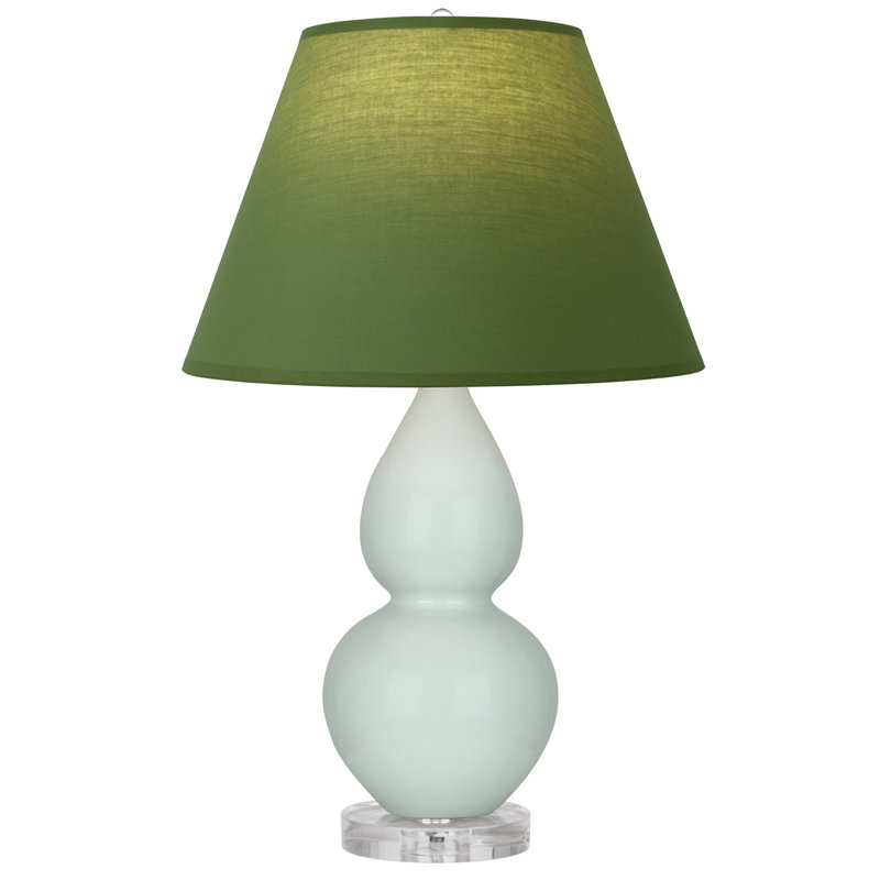 Petite lampe d'appoint à double gourde, Céladon, Thé vert / taupe