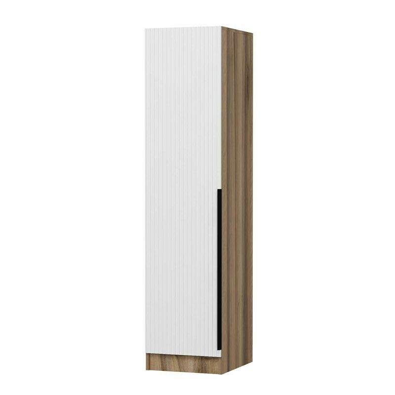 Elina Manufactured Wood Wardrobe, 190cm H x 45cm W x 52cm D, White/Brown