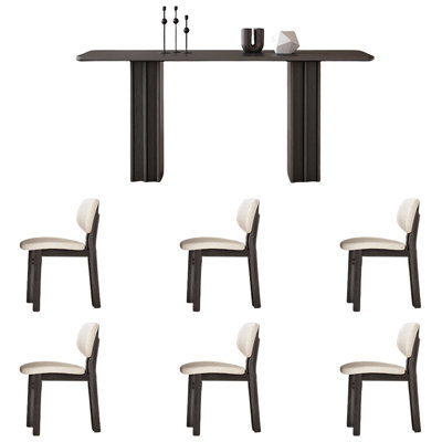 French retro simple rectangular dining table set