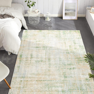Green Foldable Thin Washable Rug Rug Boho Area Rug