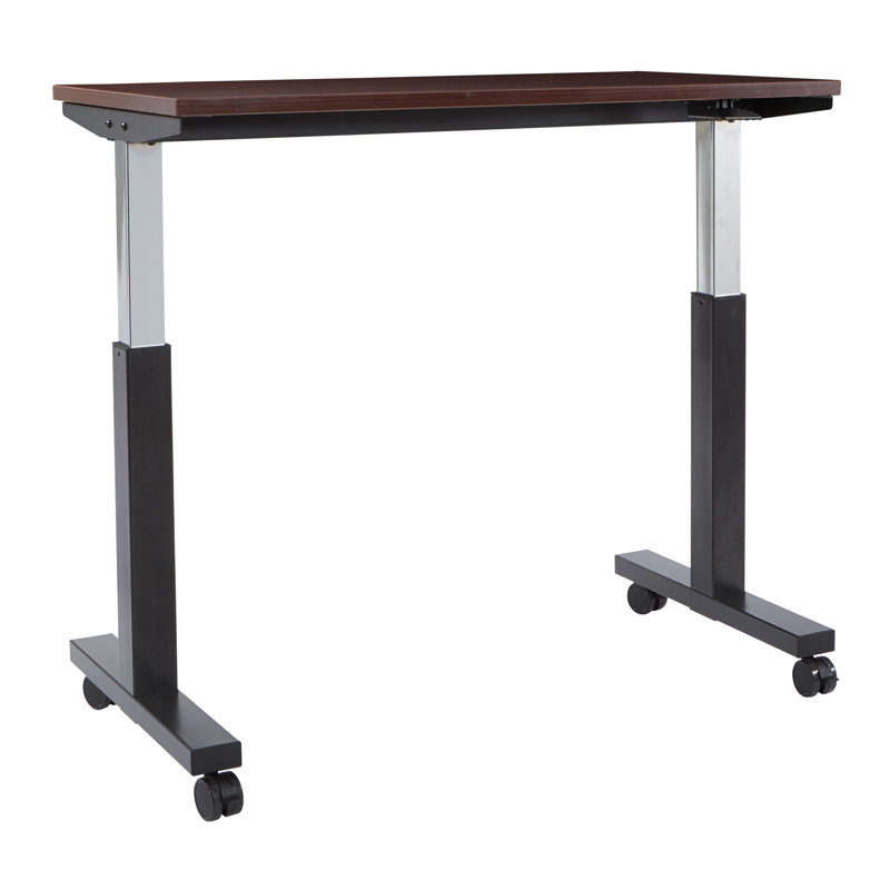 Bureau debout Kershner, H 43,25 po x l 70,94 po x P 23,63 po, Acajou / Noir