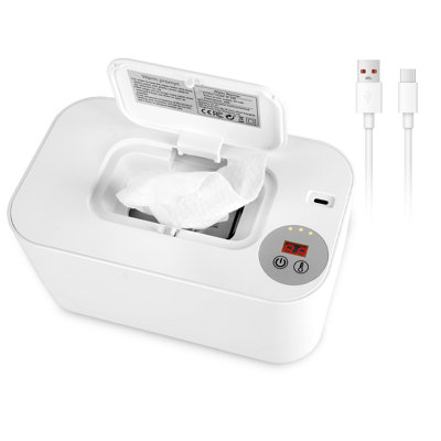 Baby Wipe Warmer With 3 Temperature Settings Type-C Powered Baby Wet Wipes Dispenser With Night Light Large Capacity Diaper Wipe Warmer For Baby