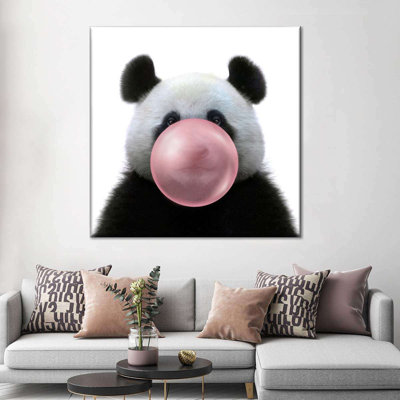 Impression sur toile Panda Bubble Gum