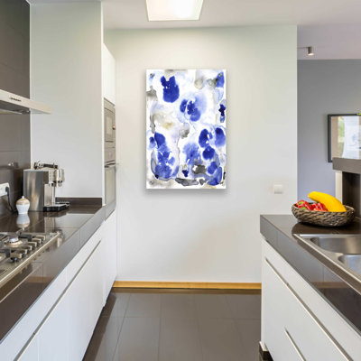«Blue Pansies I» par Tim O'Toole, art mural en verre acrylique