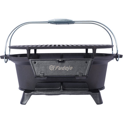 Oval Cast Iron Grill Outdoor, Portable Charcoal Grill And Tabletop Cast Iron Skillet - 100% Cast Iron, Enameled, Durable, Small Charcoal Grill, Campin -  SHANRUGUOJI, XJ1-W465P191404