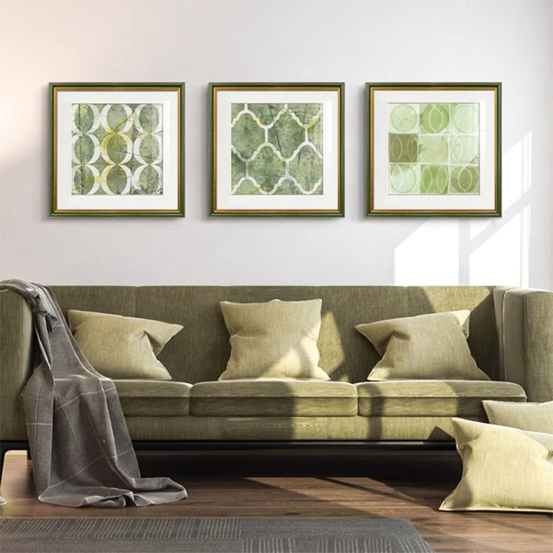 Ensemble de 3 pièces d'art mural Mid-Century, H 23,62 po x l 23,62 po
