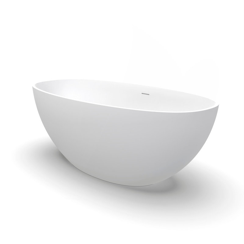61 Inch Small Size Artificial Stone Solid Surface Freestanding Bathroom Bathtub
