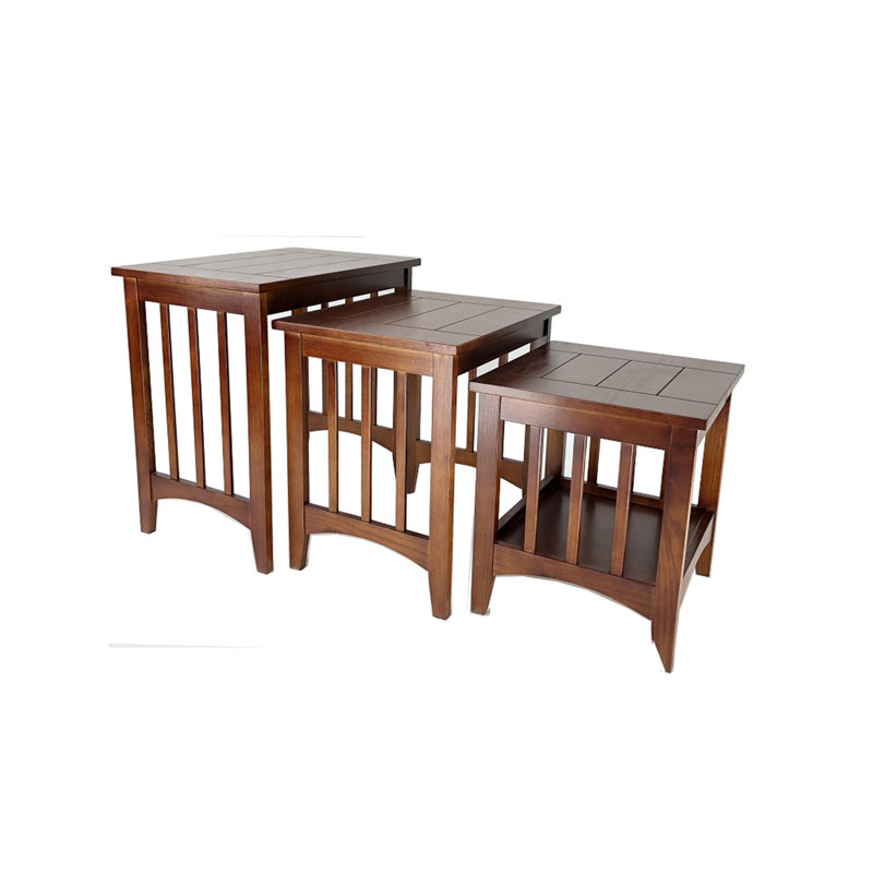 Solid Wood Top Nesting Tables End Table