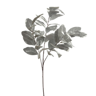 Branche de feuille d'argent artificielle 34 po