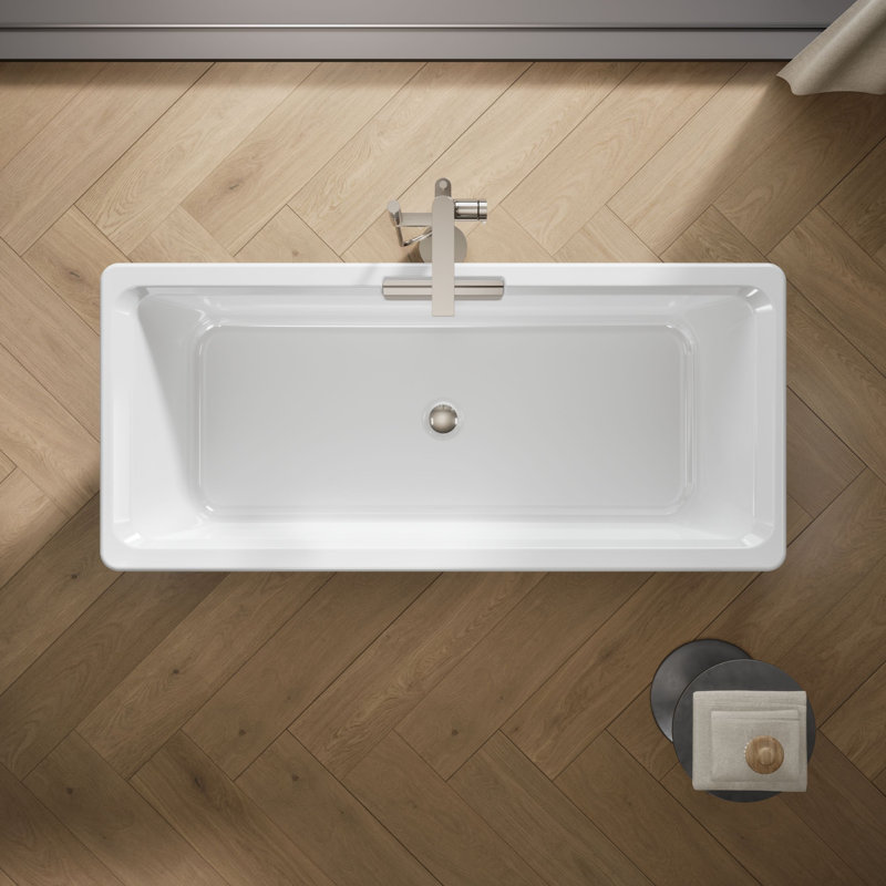Volute 63 po X 28 3/8 po Baignoire autoportante avec base