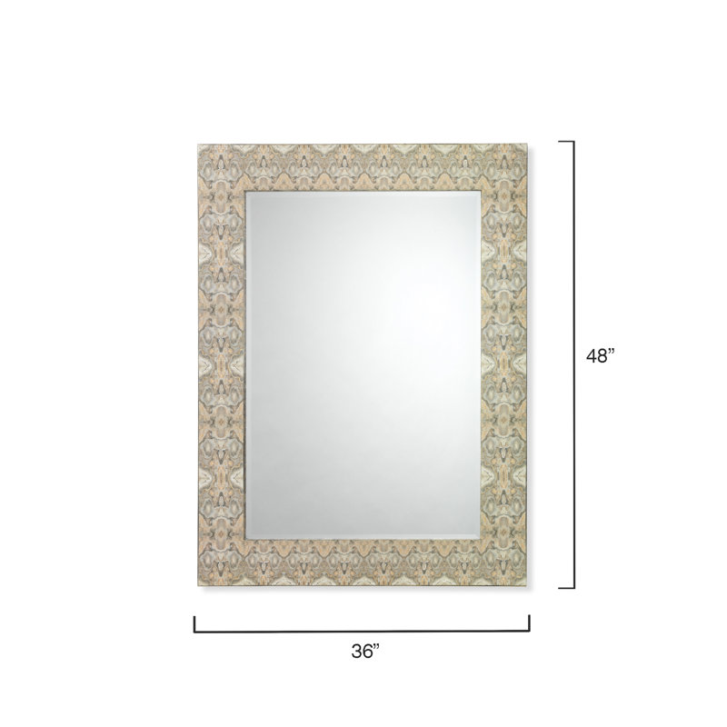Rorschach Beveled Mirror, Cream/Gray
