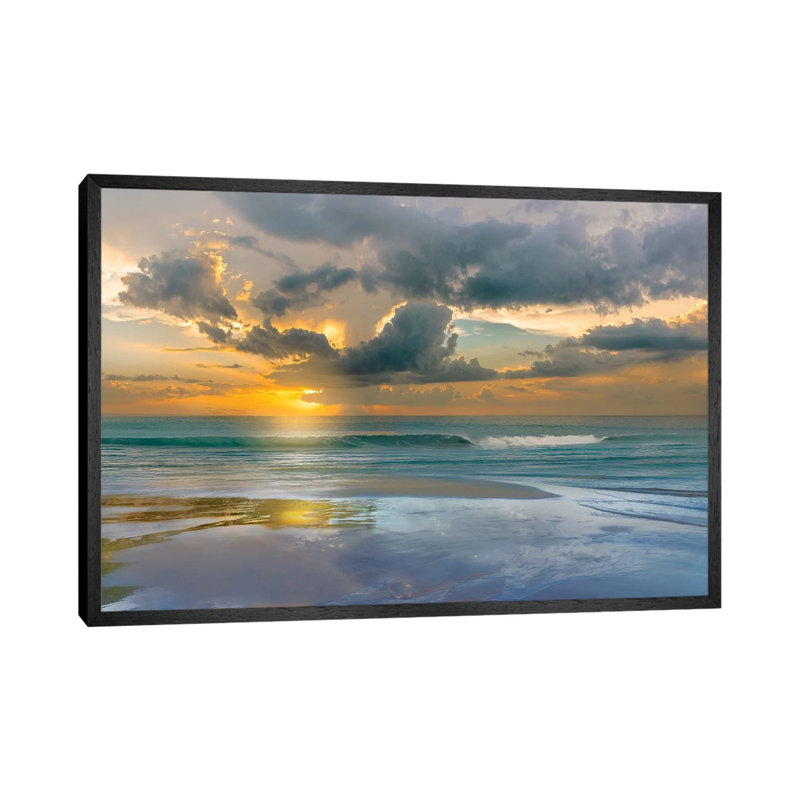 Tides And Sunsets by Mike Calascibetta - Print on Canvas, Black Framed, 45.72cm H x 66.04cm W x 3.81cm D