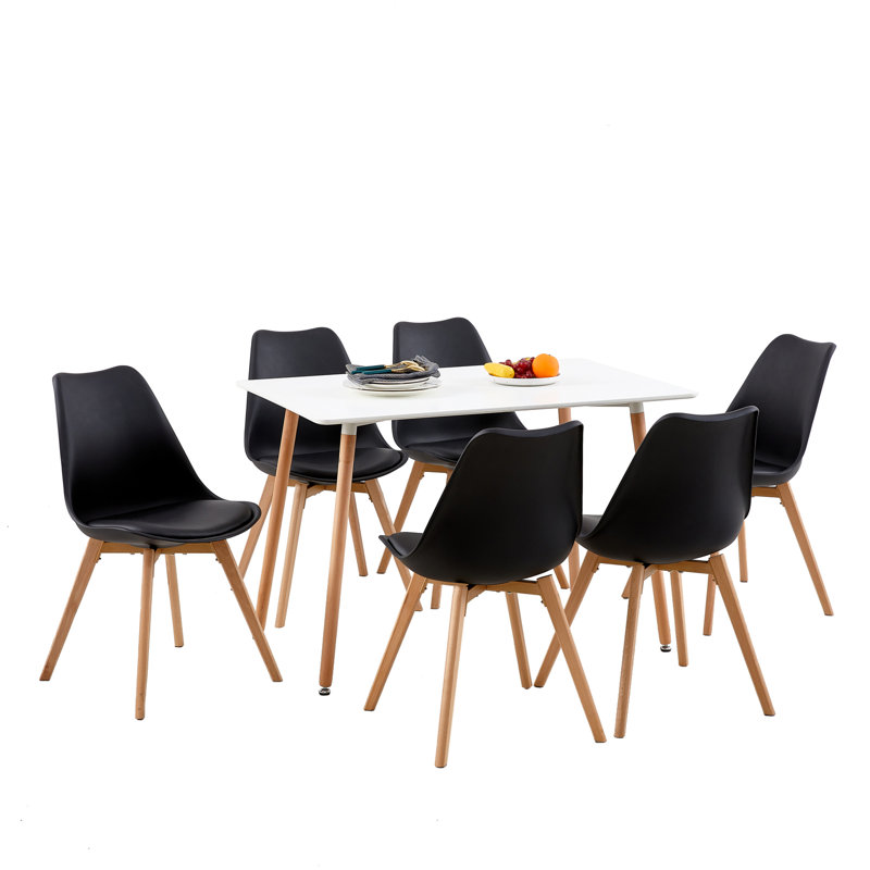 Milana 6 - Person Dining Set, Black